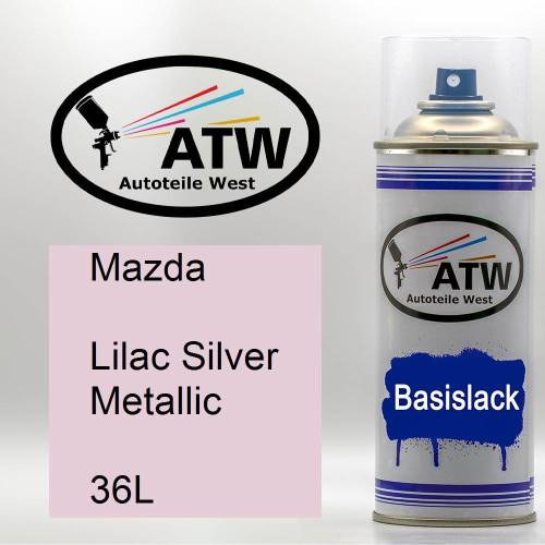 Mazda, Lilac Silver Metallic, 36L: 400ml Sprühdose, von ATW Autoteile West.